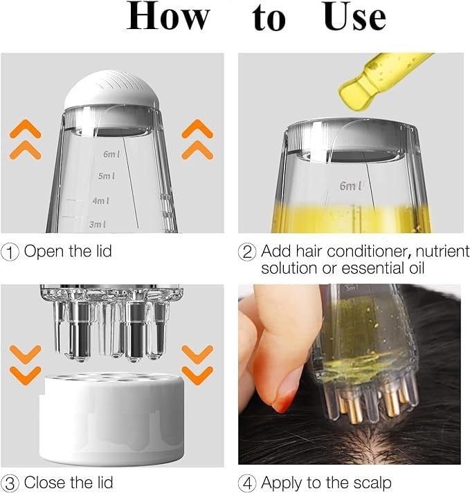 UK-0871 Hair Oil Applicator Comb, Smooth Root Comb Applicator Bottle For Scalp Oil, Anti Hair Loss Lotion Dispenser
