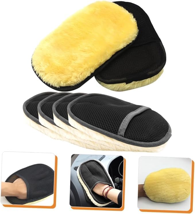 UK-1076 Car Cleaning Wash Glove | Soft Wool Glove/Paw Plush Cleaning Gloves | Dust Cleaning Supplies | Microfiber Hand Glove Scrubber & Duster Accessories