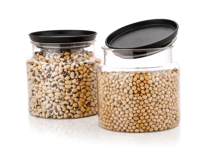 UK-0761 Plastic Airtight Canister Set Food Grade BPA free Transparent Canisters Multipurpose Jar for Grocery, Snacks, Nuts, Rice, Flour, Food Grain, Kitchen Storage Container Jar,1LTR