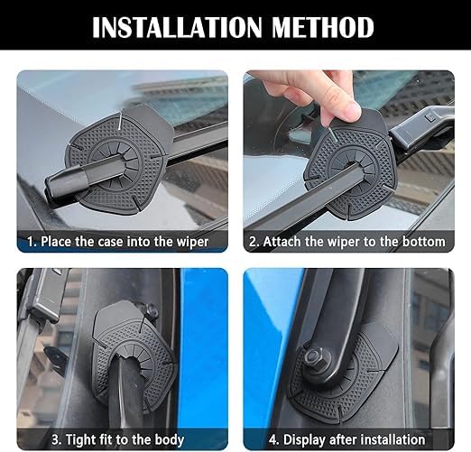 UK-1060 Car Wiper Hole Protection Cover, Universal Dustproof ABS Protector Pad for Most Vehicles, Durable Car Wiper Hole Protection Cover for Wiper Care, Anti-Rust & Debris Guard(2Pcs)