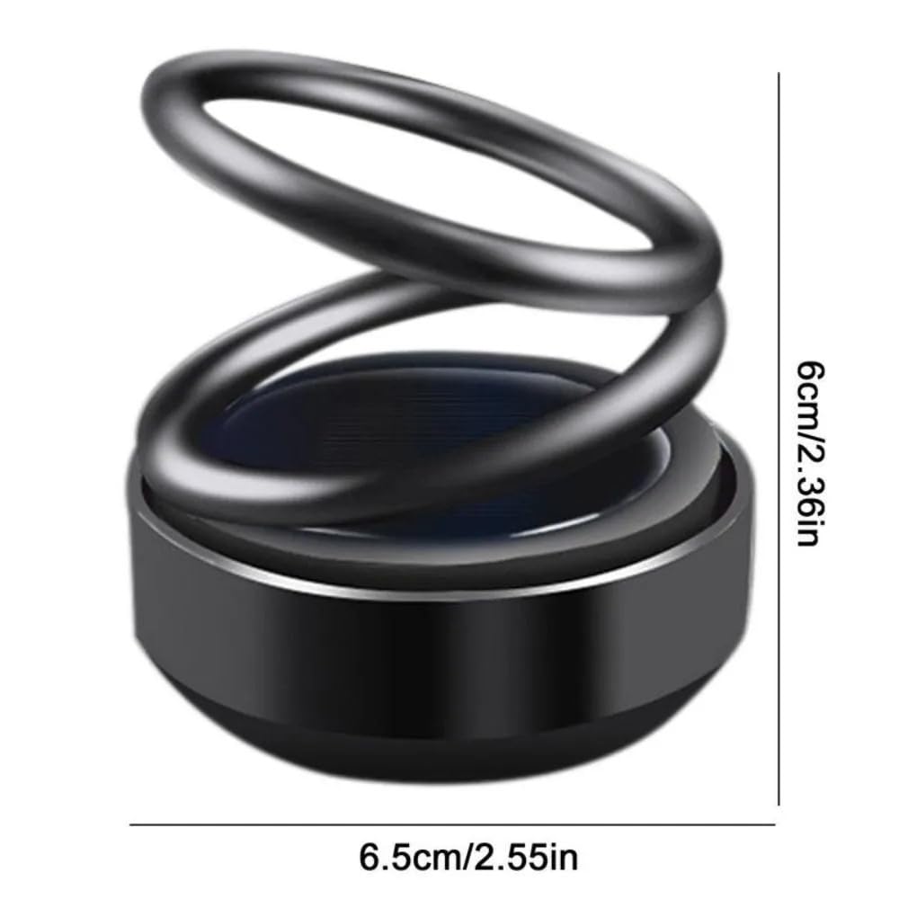 UK-0139 Solar Power Car Aroma Diffuser 360°Double Ring Rotating Design, Car Fragrance Diffuser, Car Perfume Air Freshener