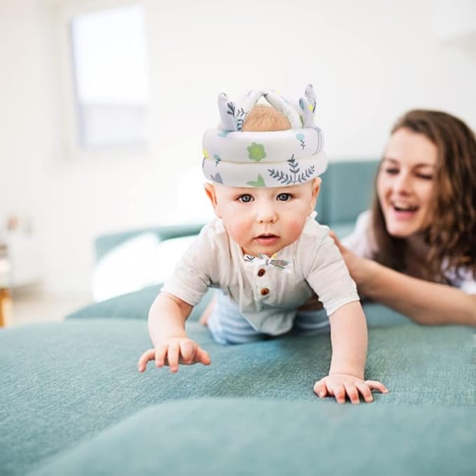 UK-0117 Baby Head Protector for Safety - Adjustable Safety Helmet 6m to 3y Kids, Soft Head Cushion Protective Running Walking Crawling Safety Helmet