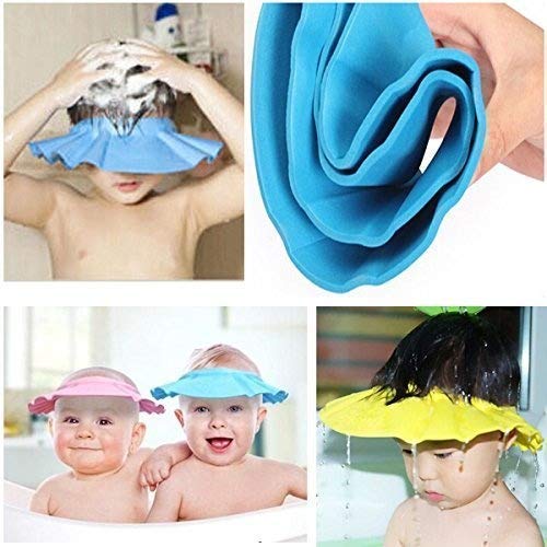 UK-0115 Baby Bathing Adjustable Shower Cap for Eye and Ear Protection -Multicolor