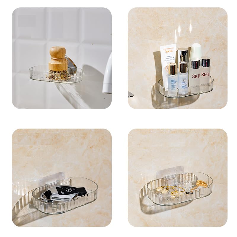 UK-0772 soap Holder for Bathroom/soap case/self-Adhesive soap Holder/soap Stand for Bathroom/Self Draining Transparent Acrylic Soap Dish Holder