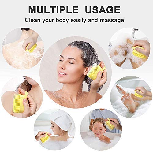 UK-0108 Silicone Massage Bath Body Brush Soft Silicone Bath Shower Massage Body Cleaning Bath Brush With Shampoo Dispenser