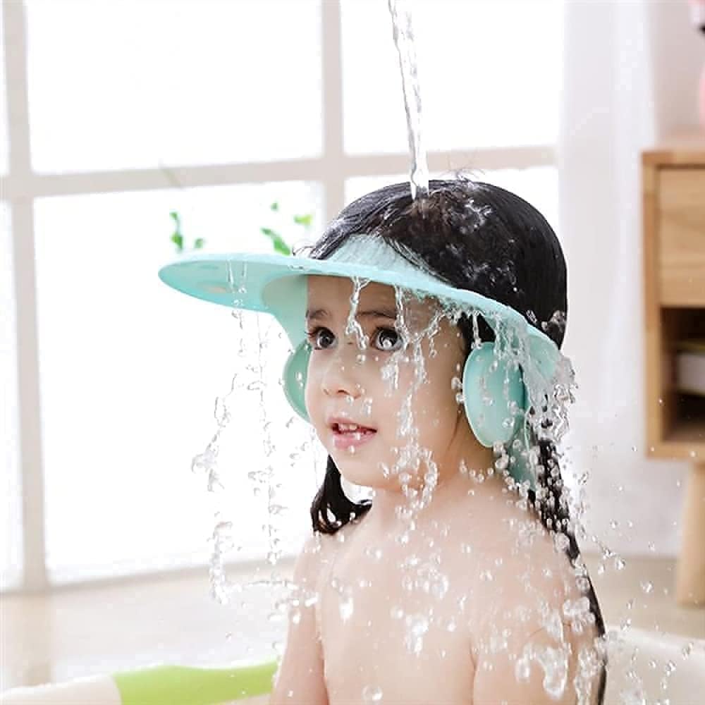 UK-0115 Baby Bathing Adjustable Shower Cap for Eye and Ear Protection -Multicolor