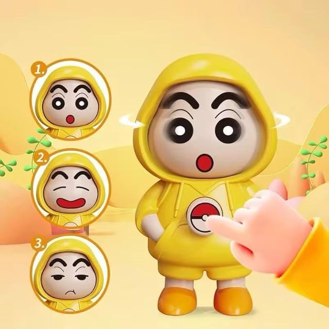 UK-0905 Shinchan Face Changing Keychain | Cartoon Shinchan ABS Key Holder | 3D Expression Changing Model | Cute Unisex Toy Keychain for Bags & Keys