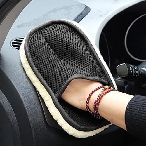 UK-1076 Car Cleaning Wash Glove | Soft Wool Glove/Paw Plush Cleaning Gloves | Dust Cleaning Supplies | Microfiber Hand Glove Scrubber & Duster Accessories