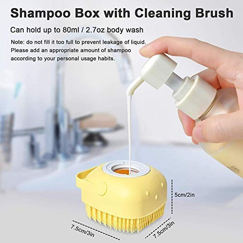 UK-0108 Silicone Massage Bath Body Brush Soft Silicone Bath Shower Massage Body Cleaning Bath Brush With Shampoo Dispenser