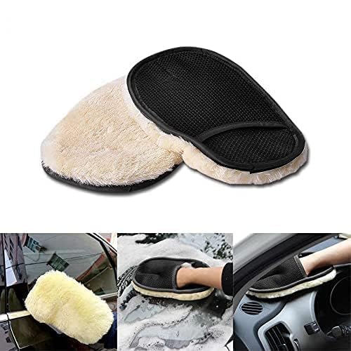 UK-1076 Car Cleaning Wash Glove | Soft Wool Glove/Paw Plush Cleaning Gloves | Dust Cleaning Supplies | Microfiber Hand Glove Scrubber & Duster Accessories
