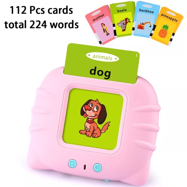 UK-0853 Talking Flash Card for Kids 112 Card Early Language 224 Words Education Learning Device for Kids Ages 1-6