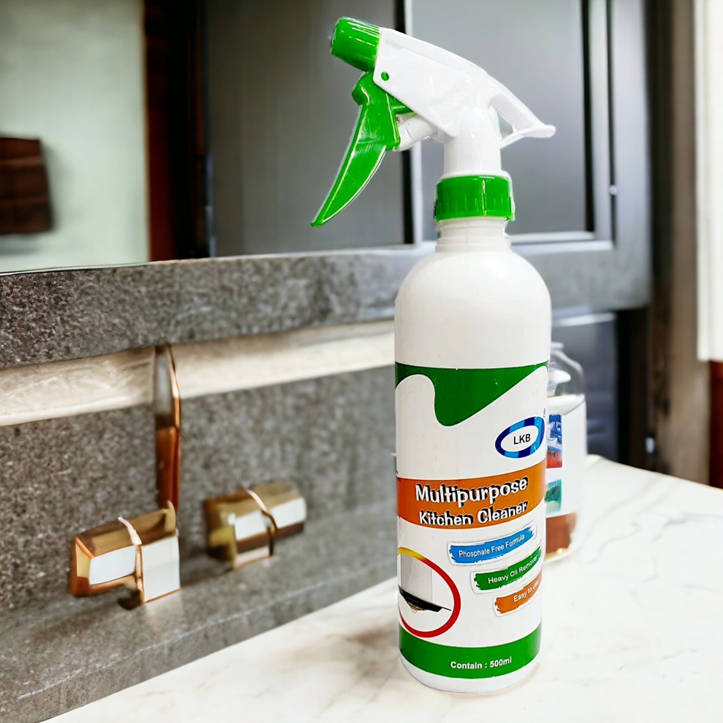 UK-0360 Kitchen Degreaser Cleaner Spray Oil & Grease Stain Remover Stove & Chimney Cleaner Spray Non-Flammable Kitchen Slab, Tiles, Floor, Sink Cleaner Liquid