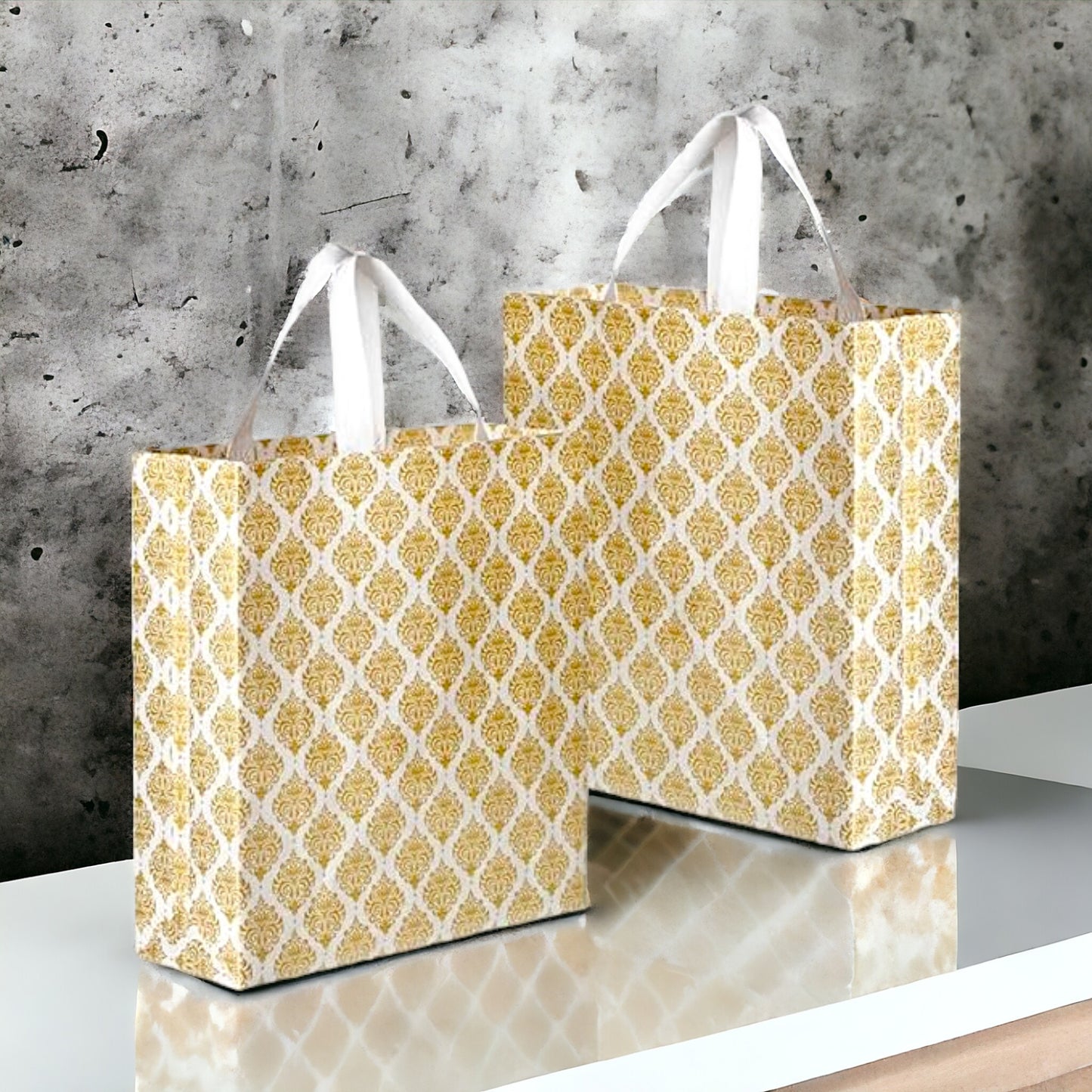 UK-0601 Festive Special Reusable Non-Woven Laminated Gift Bags, Wedding Gifts, Shagun, Saree, Mithai, Jewellery, Traditional Gifting Carry Bag