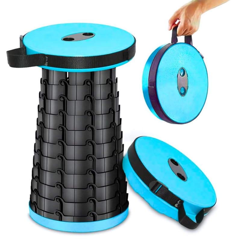 UK-1089 Folding Stools for Outdoor, Camping, Hiking, Fishing, Picnic Chair Plastic Stool Table Foldable Plastic Chair for Train/Metro, Strong Material and Reliable