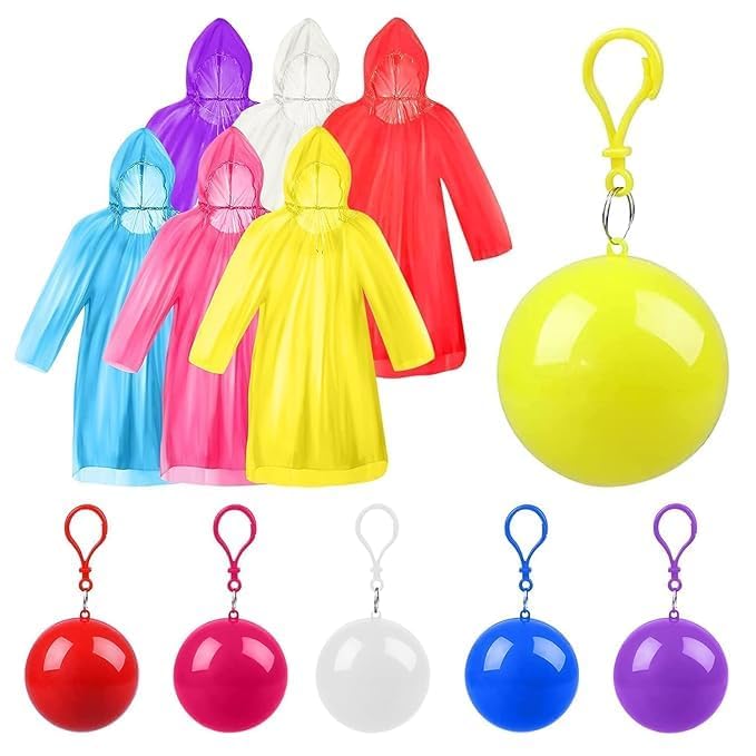 UK-0894 Rain Ball, Refill Rain Card for Emergency Use Waterproof with Smallest Pocket Size | Raincoat For Traveling And Outdoor Activities| Free Size
