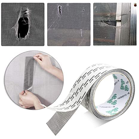 UK-0735 Fibreglass Tape Repair Kits, Strong Selfadhesive Screen Tapes Patch,Spider Catcher Covering Mesh Size : 2" × 6'.5"