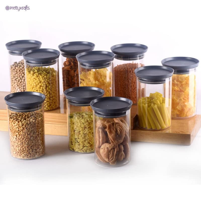 UK-0760 900ML Air Tight Kitchen Storage Container Airtight Round Food Preserve Storage Container for Rice, Dal, Atta, Flour, Cereals, Snacks | BPA-Free (2PCS)