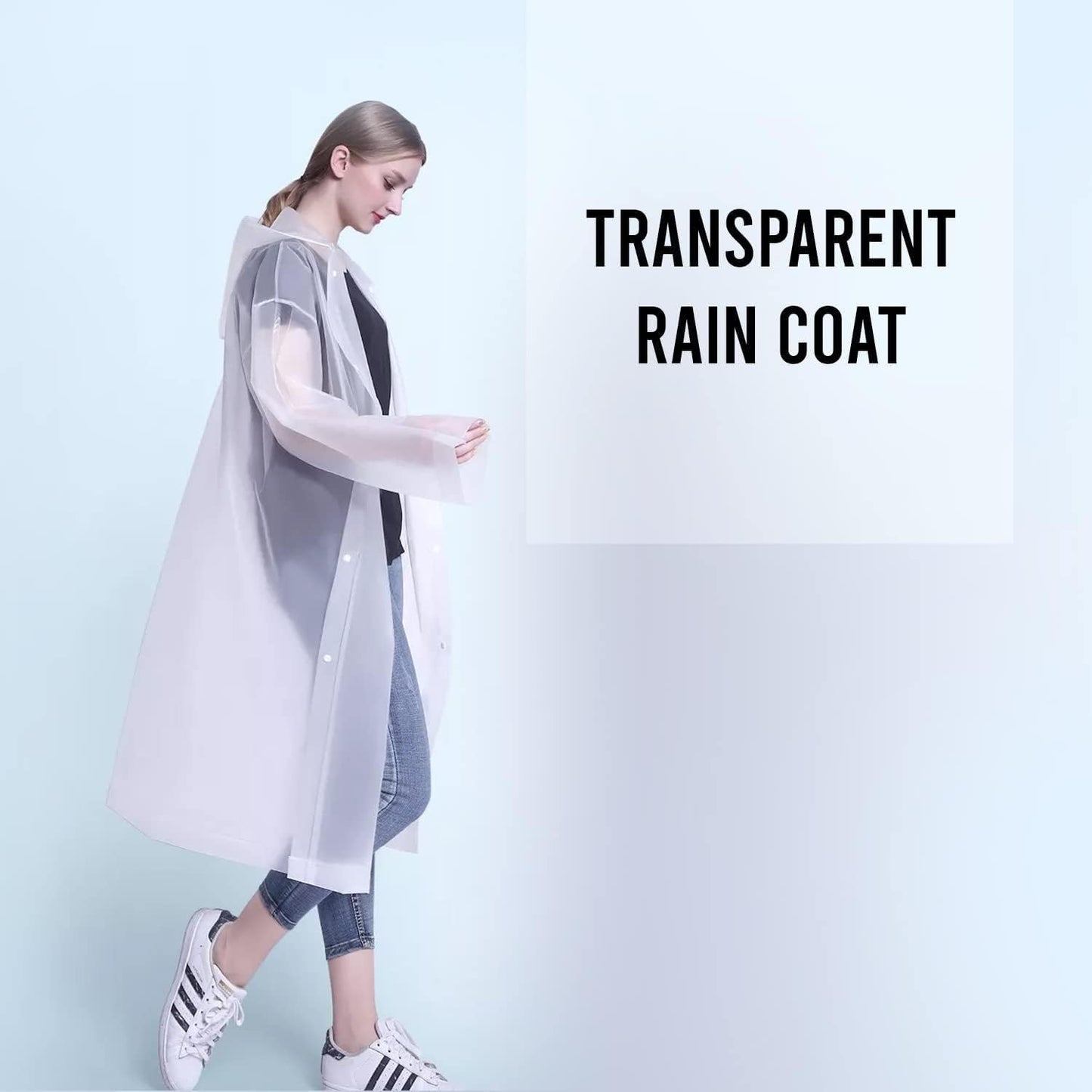 UK-0875 EVA Waterproof Rain Coat Universal Outdoor Water Resistant Rainwear Suit for Men - Women Boys & Girls