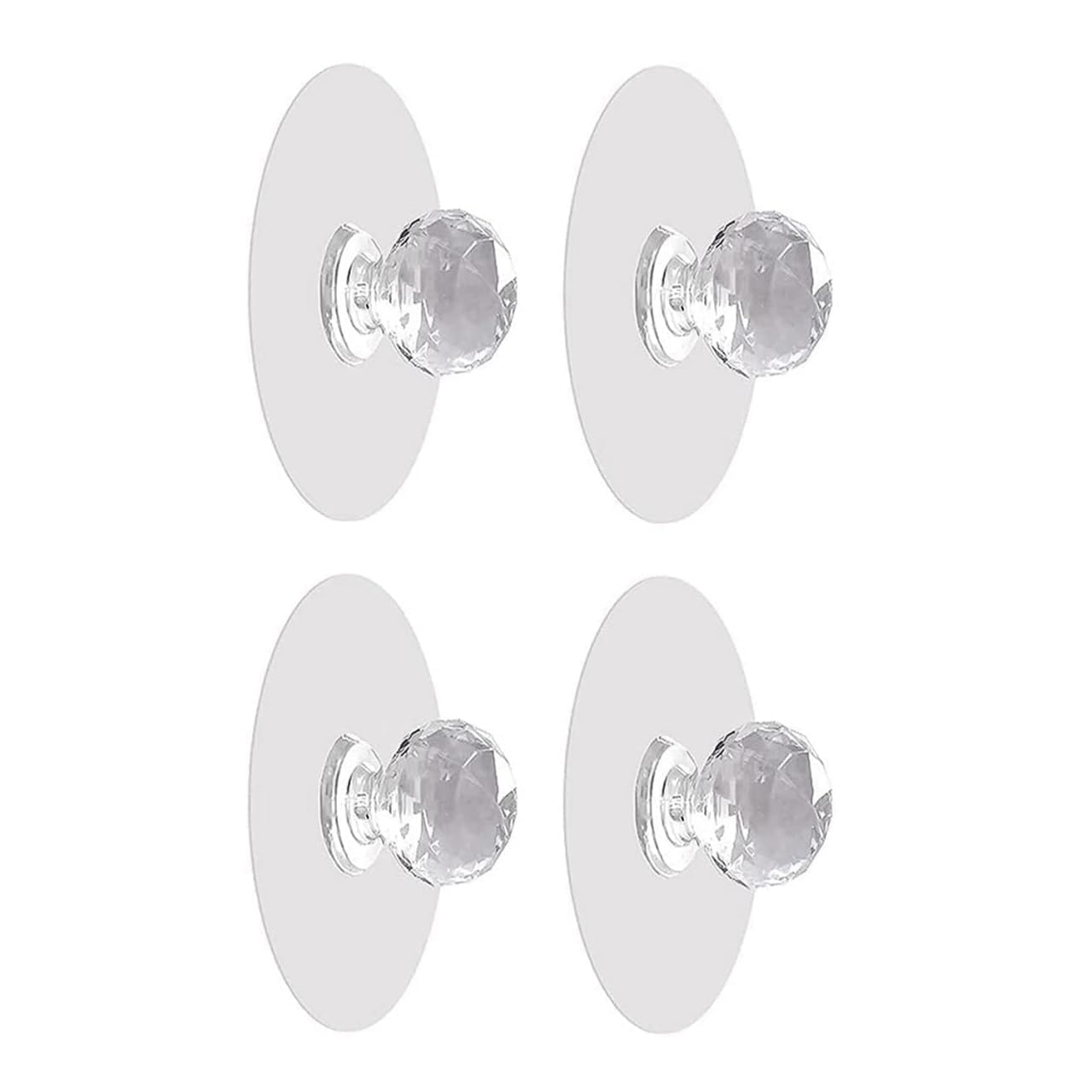 UK-0741 Diamond Crystal Shaped Strong Sticker Sticky Heavy Duty Wall Hooks for Hanging Home/Kitchen Bathroom Key Frame Holders