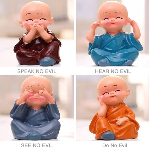 UK-0131 Baby Buddha 4PC and Show Piece Used for House, Office and Official Decorations ETC