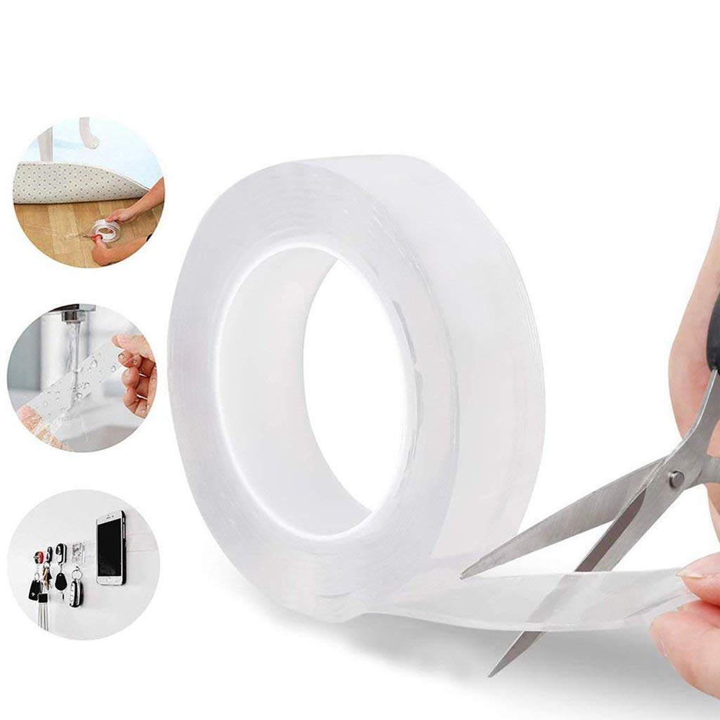 UK-0107 3 Meter Multipurpose Double Sided Tape - Adhesive Silicone Tape, Heavy Duty, Heat Resistant, Multi-Functional, Removable, Washable, Reusable Anti-Slip Gel Nano Grip Tape