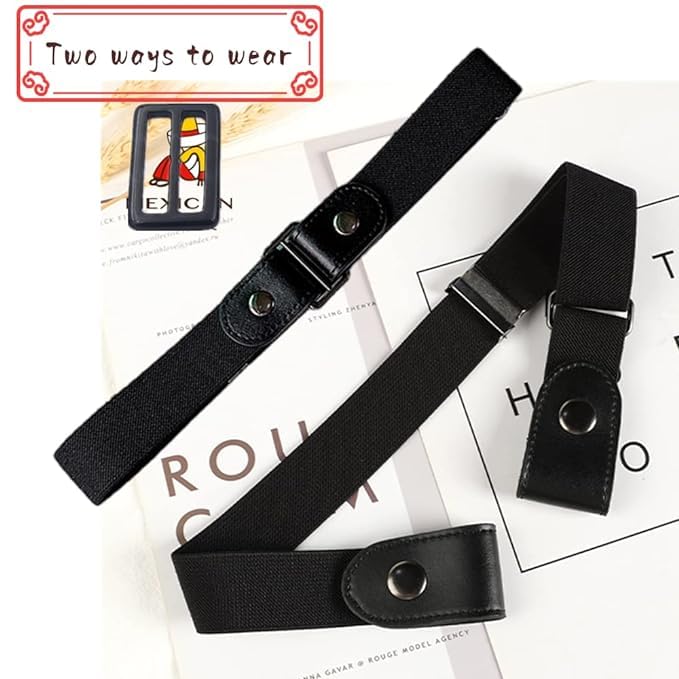 UK-0872 Buckle-Free Elastic Waist Belt for Women - Adjustable Invisible Waist Belt for Jeans, Dresses & Pants