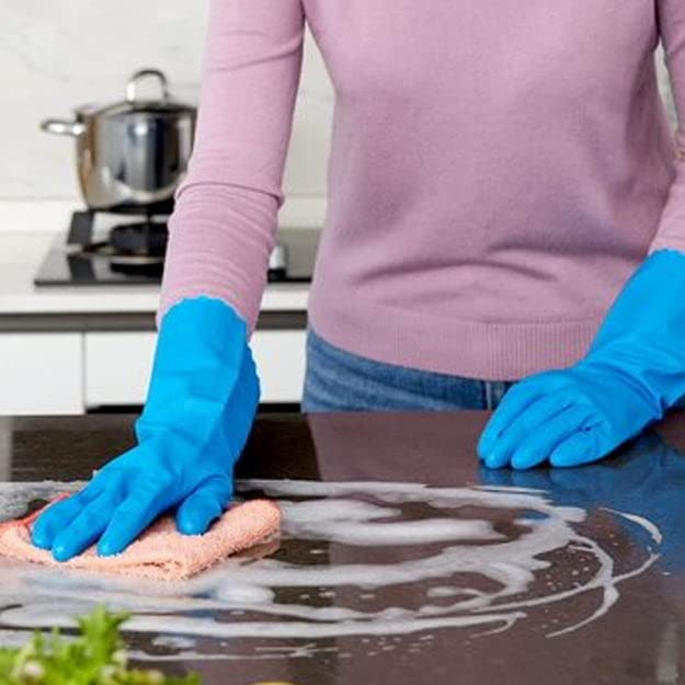 UK-0260 2 Pair Large Blue Gloves for Different Types of Purposes Like Washing Utensils, Gardening and Cleaning Toilet ETC.