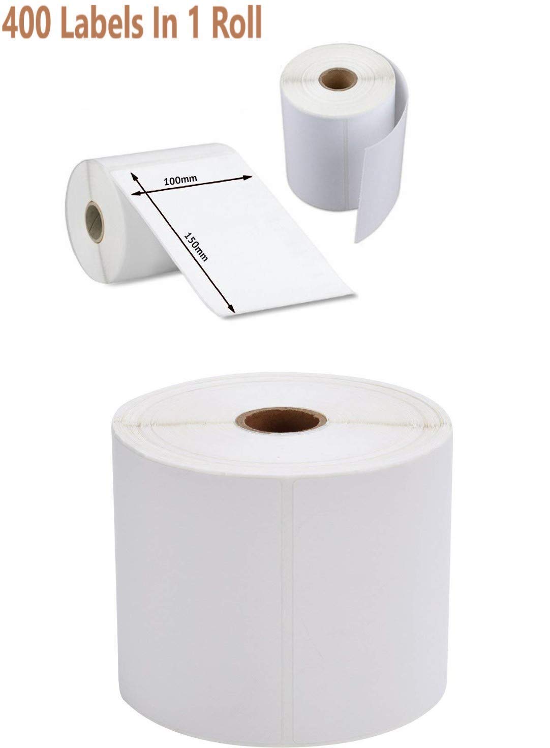 UK-0096 THERMAL LABELS STICKERS (100X150MM) 400 LABELS PER ROLL (4"X 6")