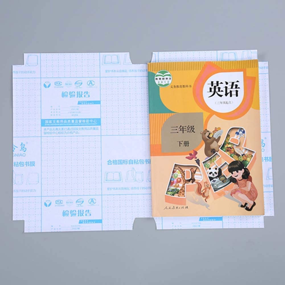 UK-0349 30pcs Book Covers Waterproof Plastic Clear Paper Sticker Book Cover Film for Textbooks Hardcover Protective Thick Sticky Transparent Cover for Students School Office Self-Adhesive A4 Book Cover