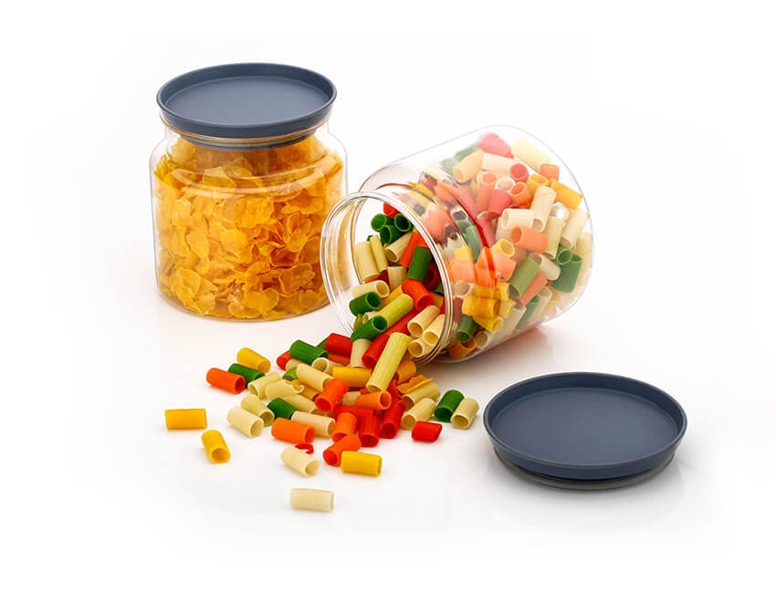 UK-0761 Plastic Airtight Canister Set Food Grade BPA free Transparent Canisters Multipurpose Jar for Grocery, Snacks, Nuts, Rice, Flour, Food Grain, Kitchen Storage Container Jar,1LTR