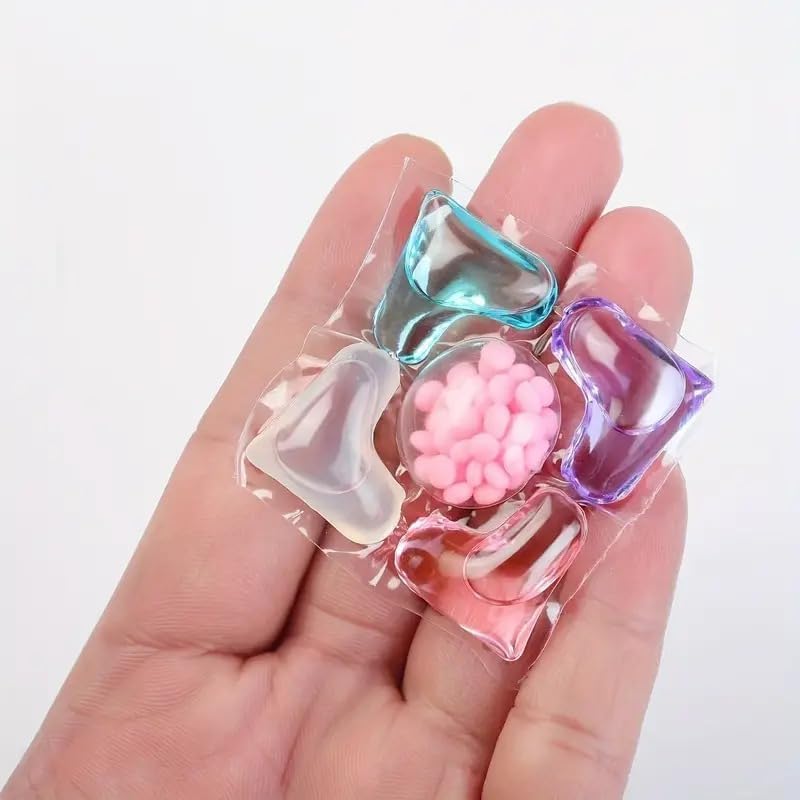 UK-1065 5 In 1 Washing Maching Laundry Pods | Laundry Gel Beads For Deep Cleaning Stain Removal | Semi-automatic Detergent Tablet For Front & Top Washing Machine(pc 10)