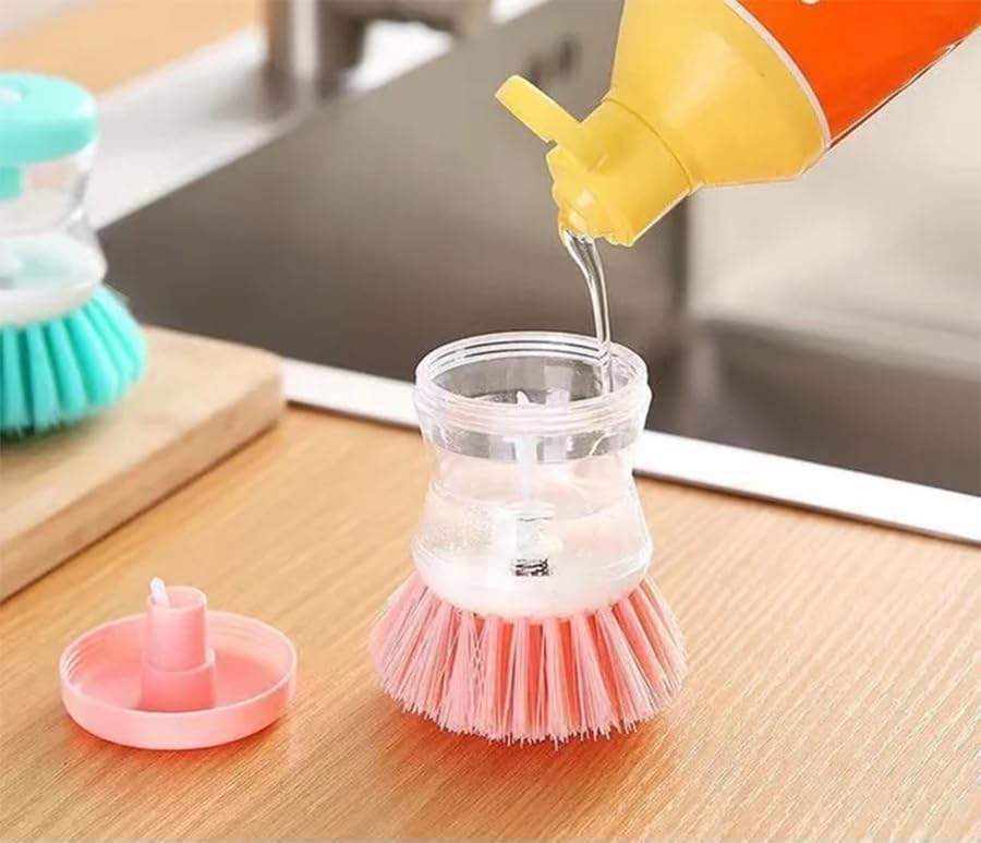 UK-0717 Plastic Premium Cleaning Brush with Liquid soap Dispenser