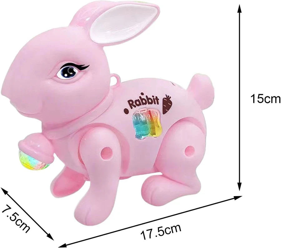 UK-1042 Baby Crawling Toy-Walking Rabbit with Light & Sound Cuddly Electronic Pet Educational Features Toy for Kid