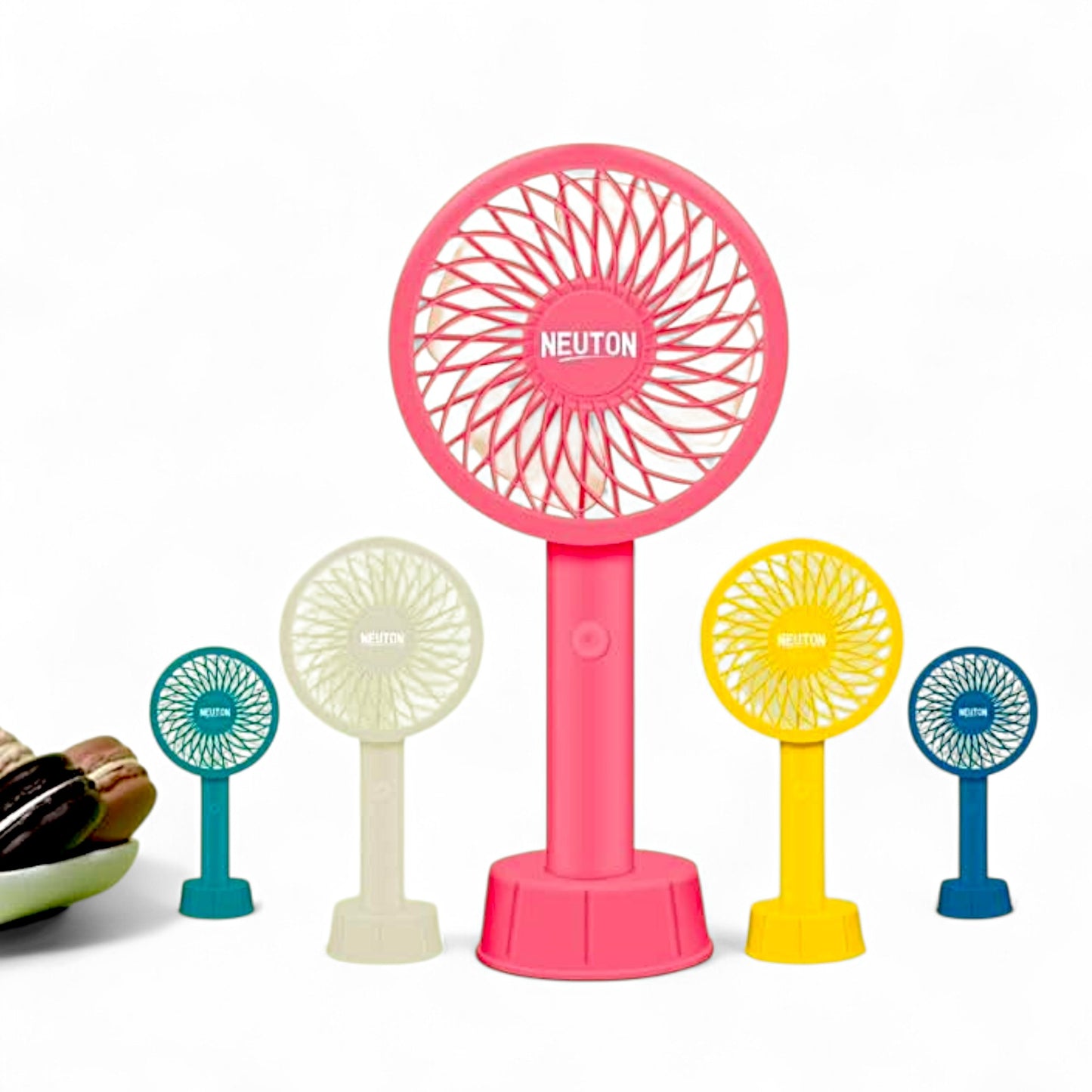 UK-0860 Mini Portable Fan, Powerful Handheld fan, Cute Design 3 Speed Personal Small Desk Fan with Base, Lightweight Makeup USB Rechargeable 1200 mah Fan For Indoor Or Outdoor