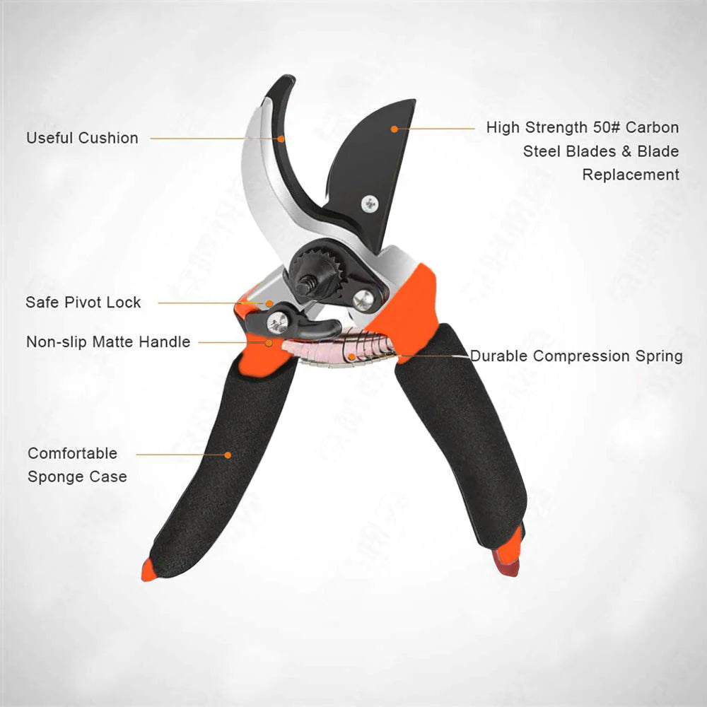 UK-0137 Garden Shears Sharp Cutter Pruners Scissor, Pruning Seeds with Grip-Handle Flower Cutter