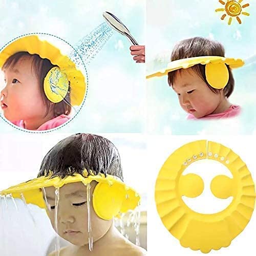 UK-0115 Baby Bathing Adjustable Shower Cap for Eye and Ear Protection -Multicolor