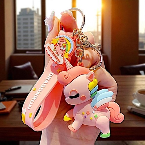 UK-0909 3D Cute Skuid- Game Keychain Character Key Chain with Rubber Lanyard