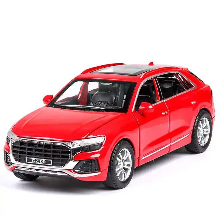 UK-0940 Alloy Metal Pull Back Die-cast Car Scale Model with Sound Light Mini Auto Toy for Kids Metal Model Toy Car with Sound and Light?New Version? (Audi Q8 )