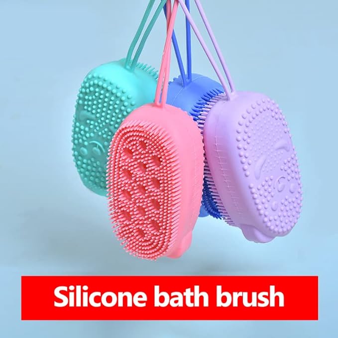UK-0101 Silicone Bubble Bath Brush Quick Bath Brush Scrubbing Brushes Soft Rubbing Massage Bubble Body Cleaner Silicone Bathroom 1Pcs (Multi Color)