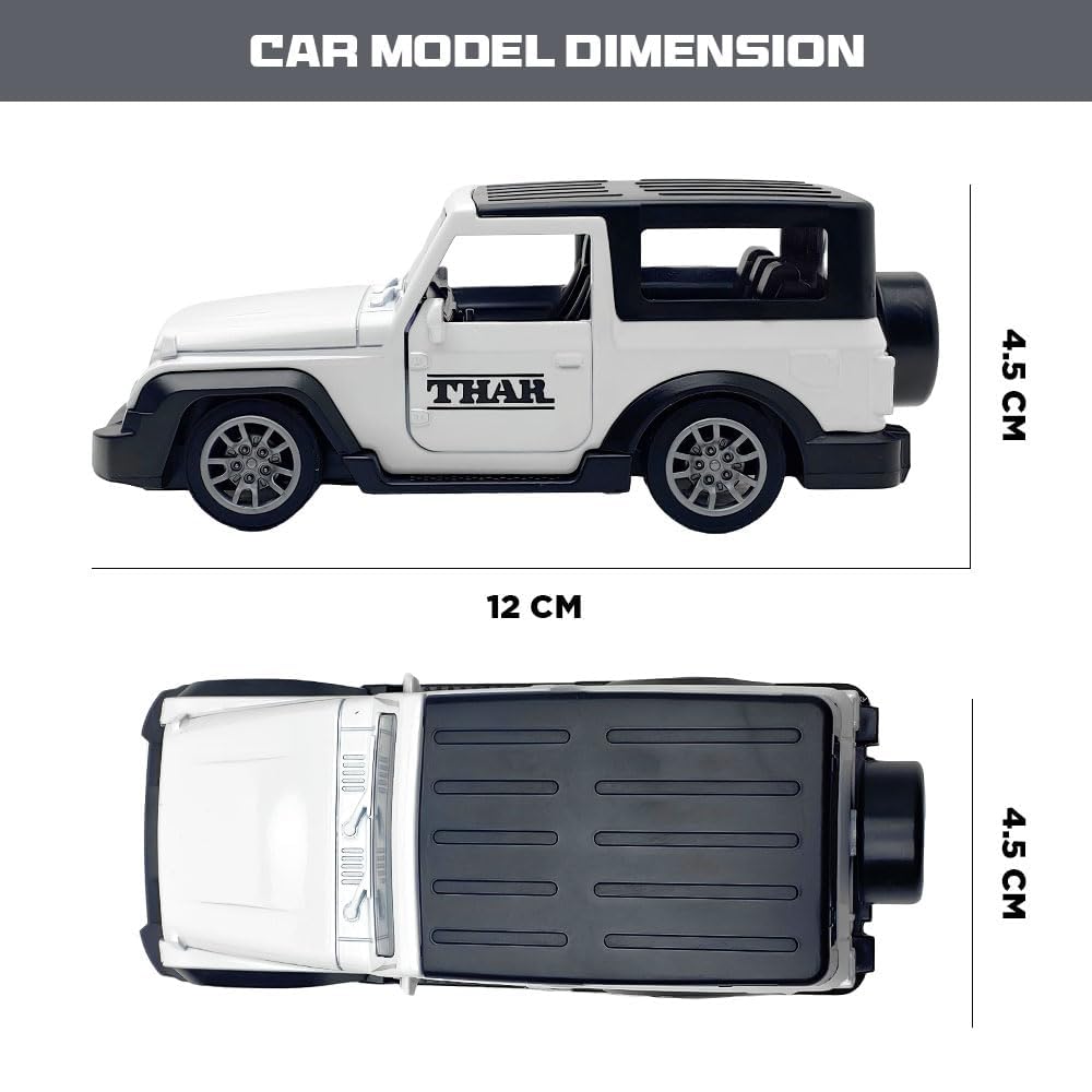 UK-0942 Thar Die-Cast Metal Toy for Kids | Pull Back Action Miniature Scaled Model Car | Openable Doors