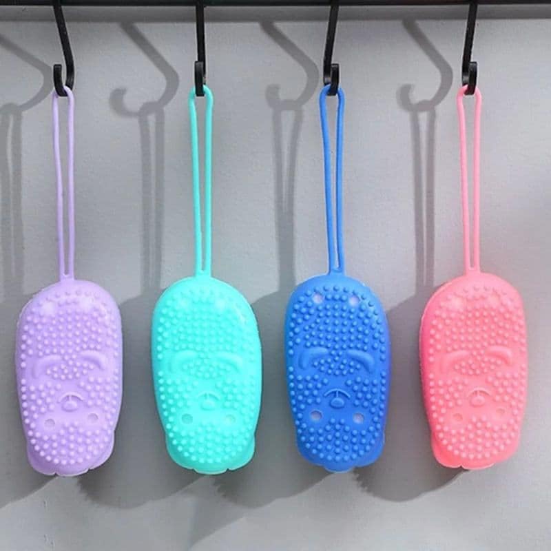 UK-0101 Silicone Bubble Bath Brush Quick Bath Brush Scrubbing Brushes Soft Rubbing Massage Bubble Body Cleaner Silicone Bathroom 1Pcs (Multi Color)