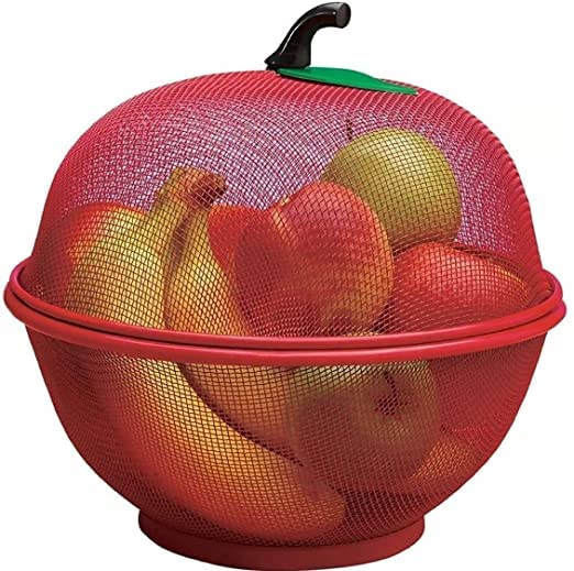 UK-0688 Fruits Basket for Kitchen Basket with Net Cover, Vegetables & Fruit Bowl for Dining Table, Fruit Storage Basket