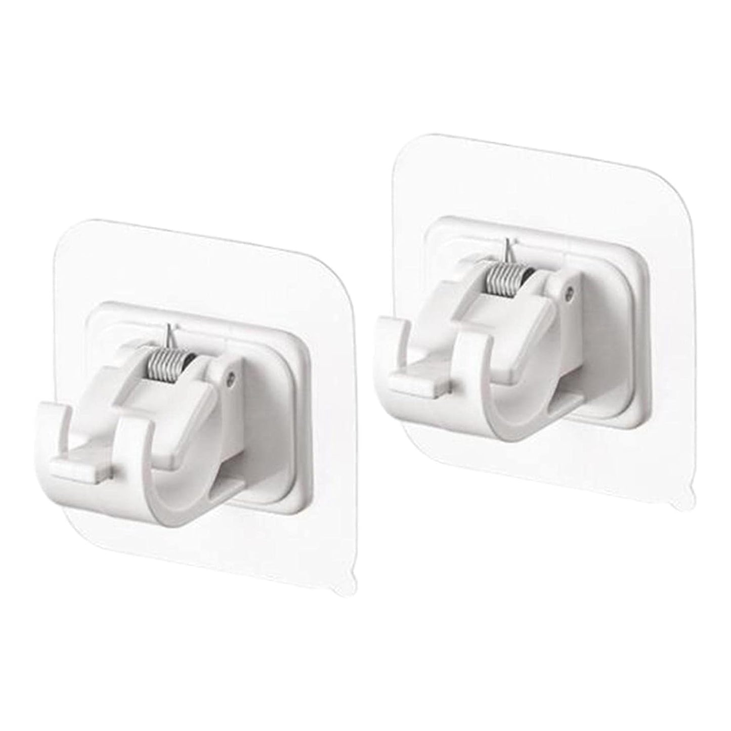 UK-0886 Self Adhesive Curtain Rod Bracket Drapery Hook, Plastic Wall Brackets Towel Rod Hooks for Home Bathroom and Hotel Use 2PC
