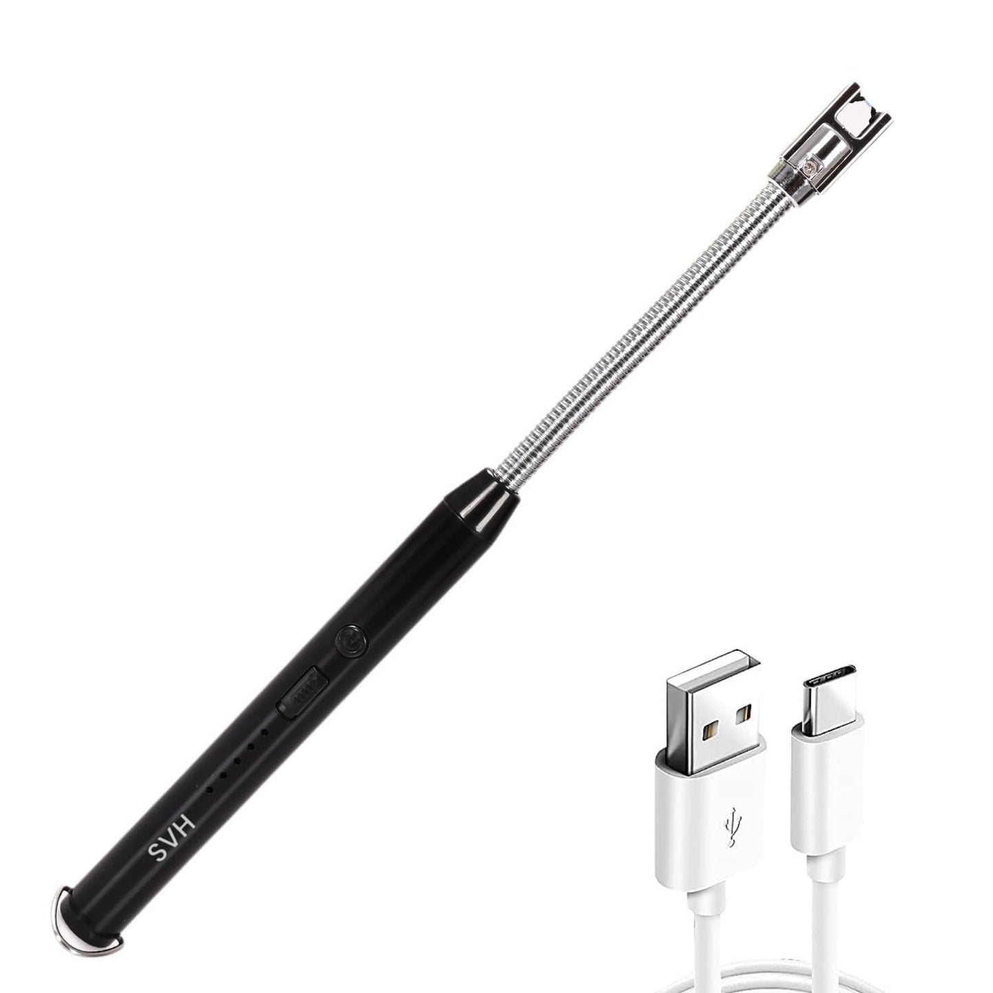 UK-0373 ARC Lighter, Rechargeable Electric Gas Lighter for Home Use Candle Lighter Plasma Lighter Flameless Windproof USB Lighter 360° Flexible Neck Arc Lighter for Diwali Fireworks