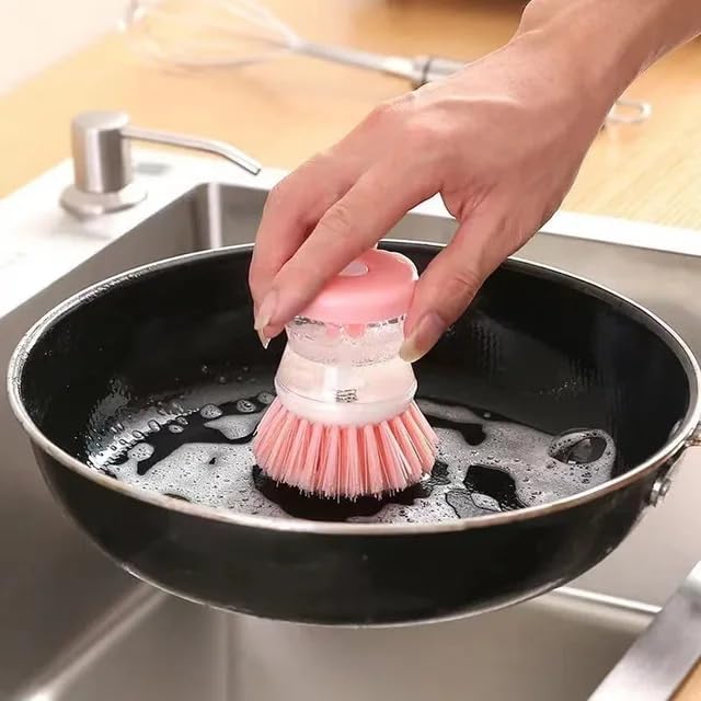 UK-0717 Plastic Premium Cleaning Brush with Liquid soap Dispenser