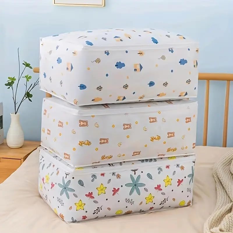 UK-0759 Storage Organizer - Moisture-Proof, Dust-Proof Quilt Storage Bags for Storing Quilts, Coats, Jackets, Pillows, Blankets | Underbed Storage Bag (58 x 40 x 22 CM)
