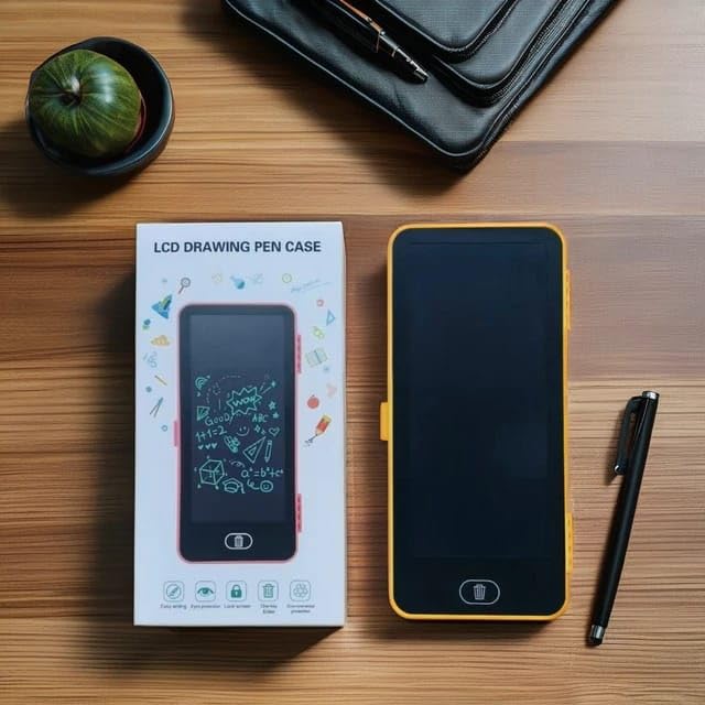UK-0910 LCD Writing Tablet Pencil Case for Kids – 2 in 1 Digital Slate with E-Note Pad & Doodle Board, Educational Writing Toy and Pencil Box for School Kids