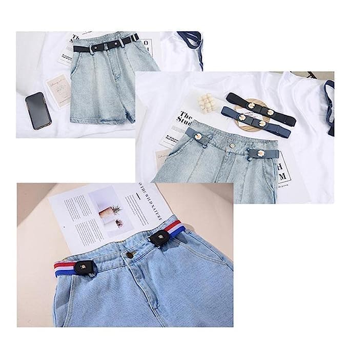 UK-0872 Buckle-Free Elastic Waist Belt for Women - Adjustable Invisible Waist Belt for Jeans, Dresses & Pants