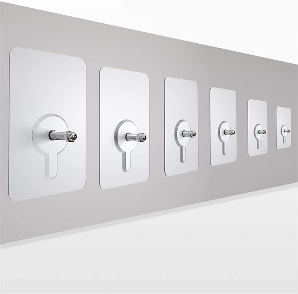 UK-0112 Stainless Steel, ABS, PVC and Glue Nail Free Adhesive No Drilling Transparent Sticky Screw Wall Hook Sticker