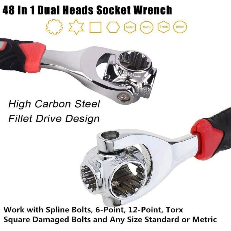 UK-0104 48 in 1 Socket Point Universal Car Repair 360 Degree Fixed Square, Hex, Torx Hand Tool Wrench
